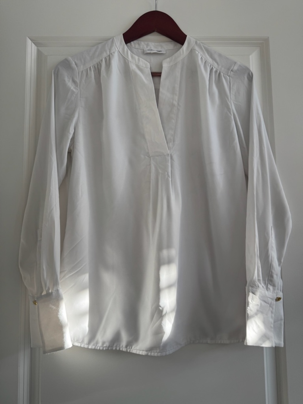 Calvin Klein Long Sleeve V Line Blouse